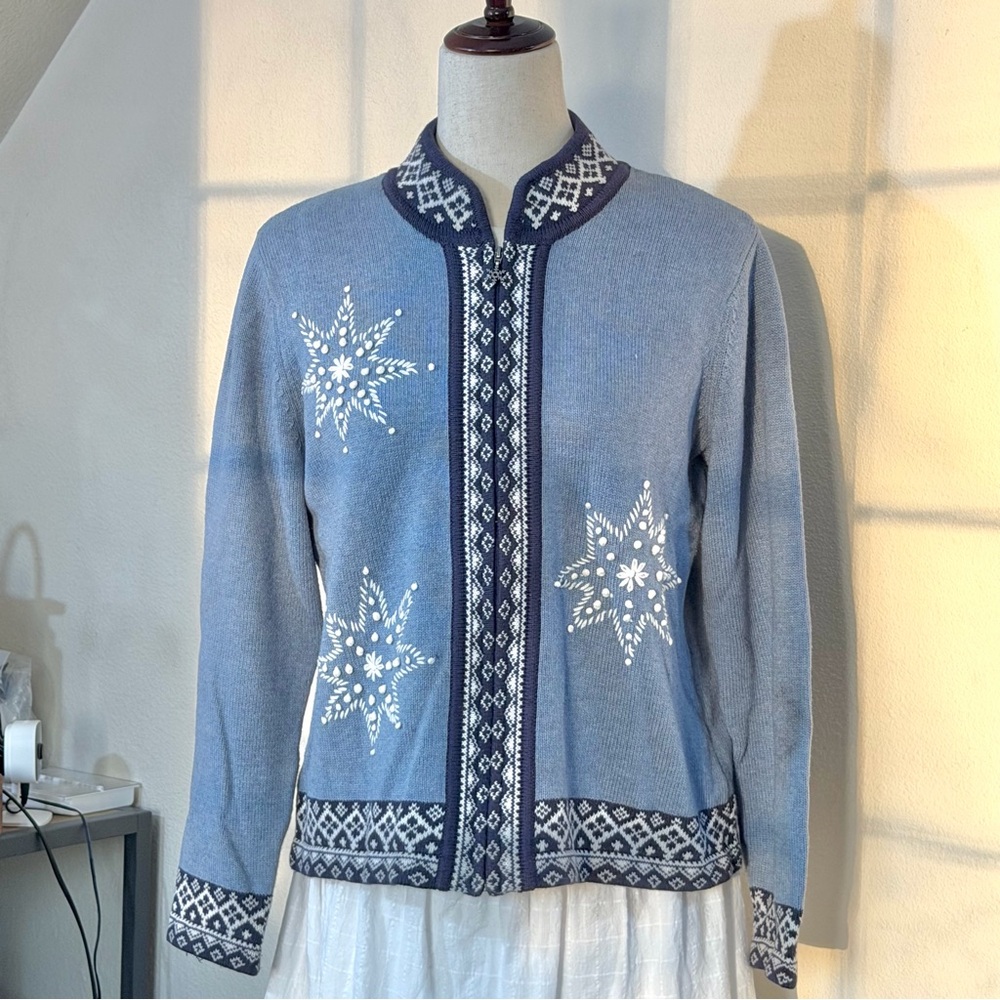 Blue Patterned Sweater